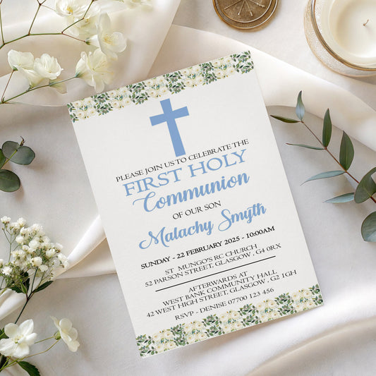 10 First Holy Communion Invitations Personalised