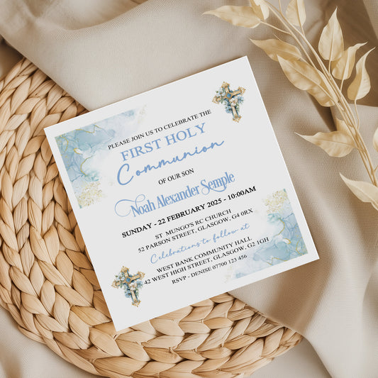 10 First Holy Communion Invitations Personalised