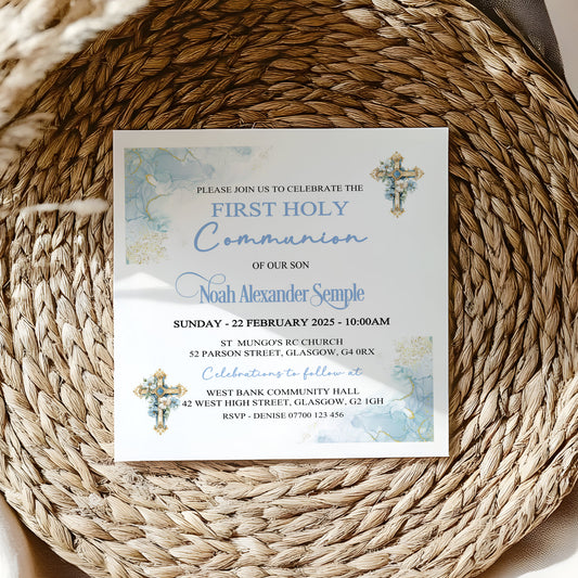 10 First Holy Communion Invitations Personalised