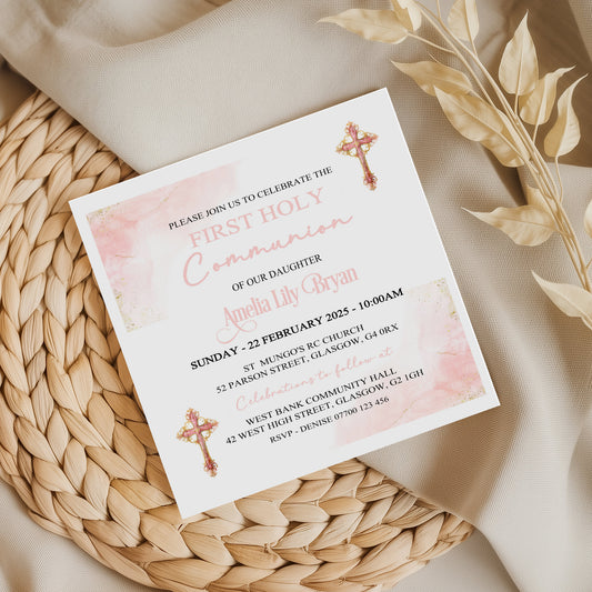 10 First Holy Communion Invitations Personalised