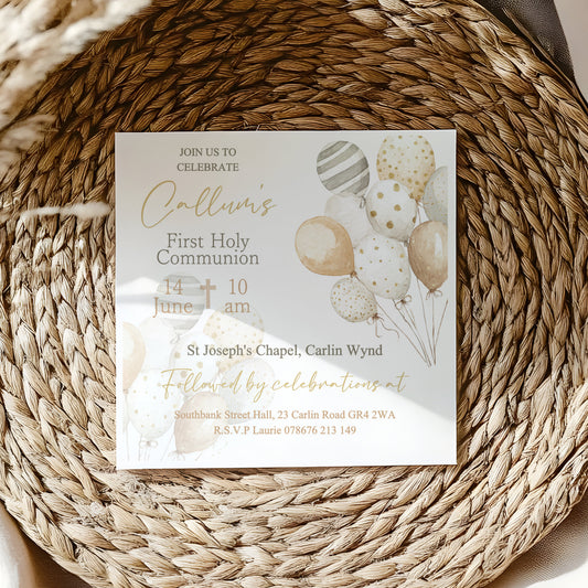 10 First Holy Communion Invitations Personalised