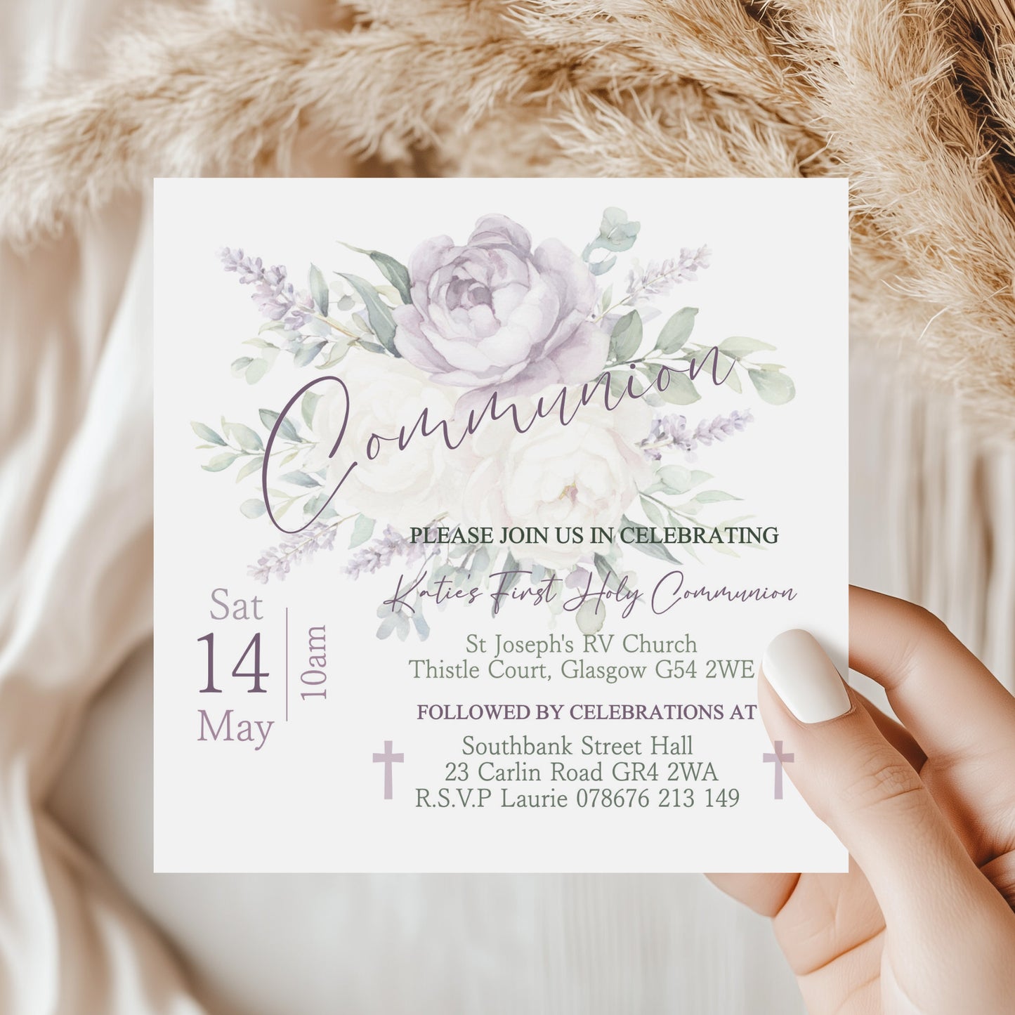 10 First Holy Communion Invitations Personalised