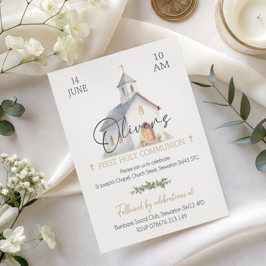 10 First Holy Communion Invitations Personalised