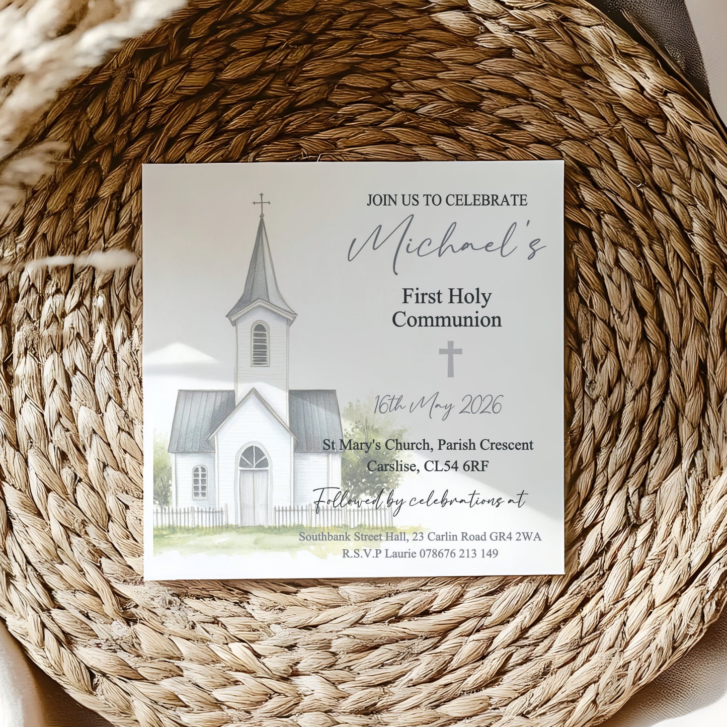 10 First Holy Communion Invitations Personalised