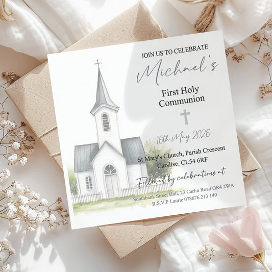 10 First Holy Communion Invitations Personalised