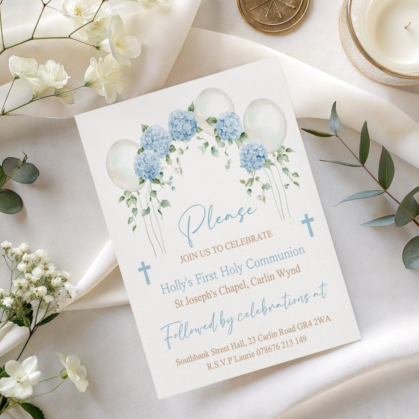 10 First Holy Communion Invitations Personalised