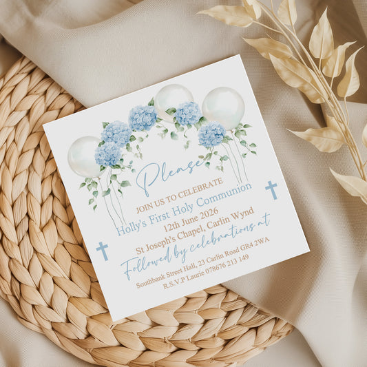10 First Holy Communion Invitations Personalised