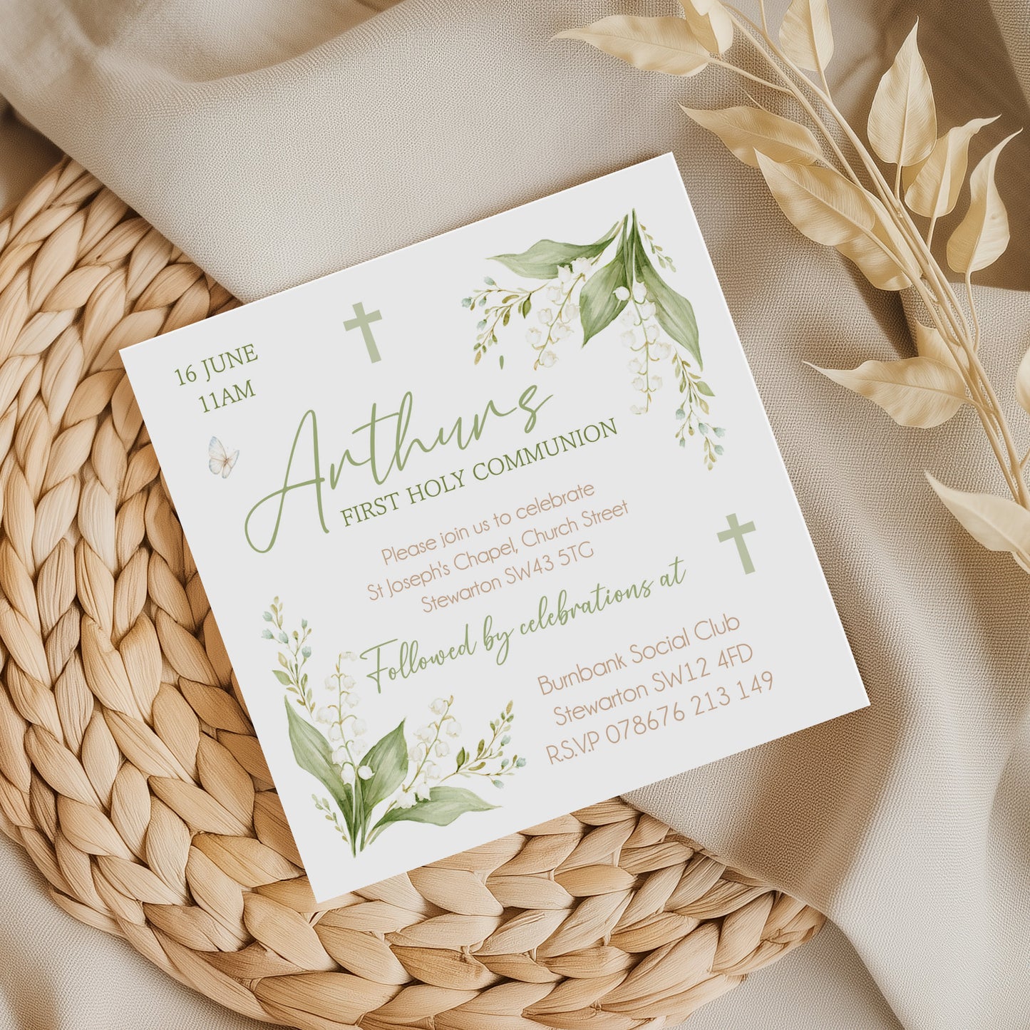 10 First Holy Communion Invitations Personalised