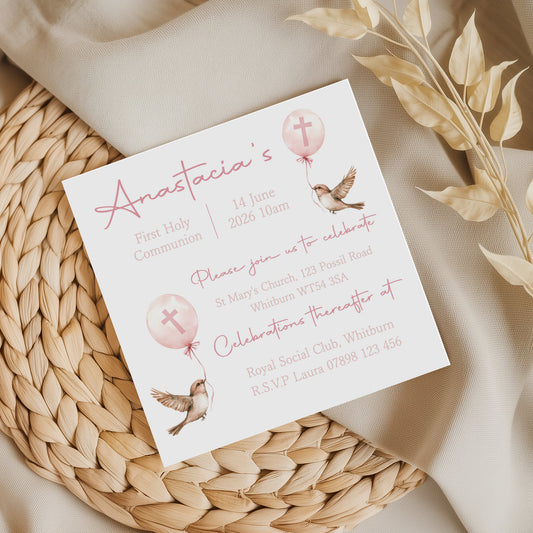 10 First Holy Communion Invitations Personalised