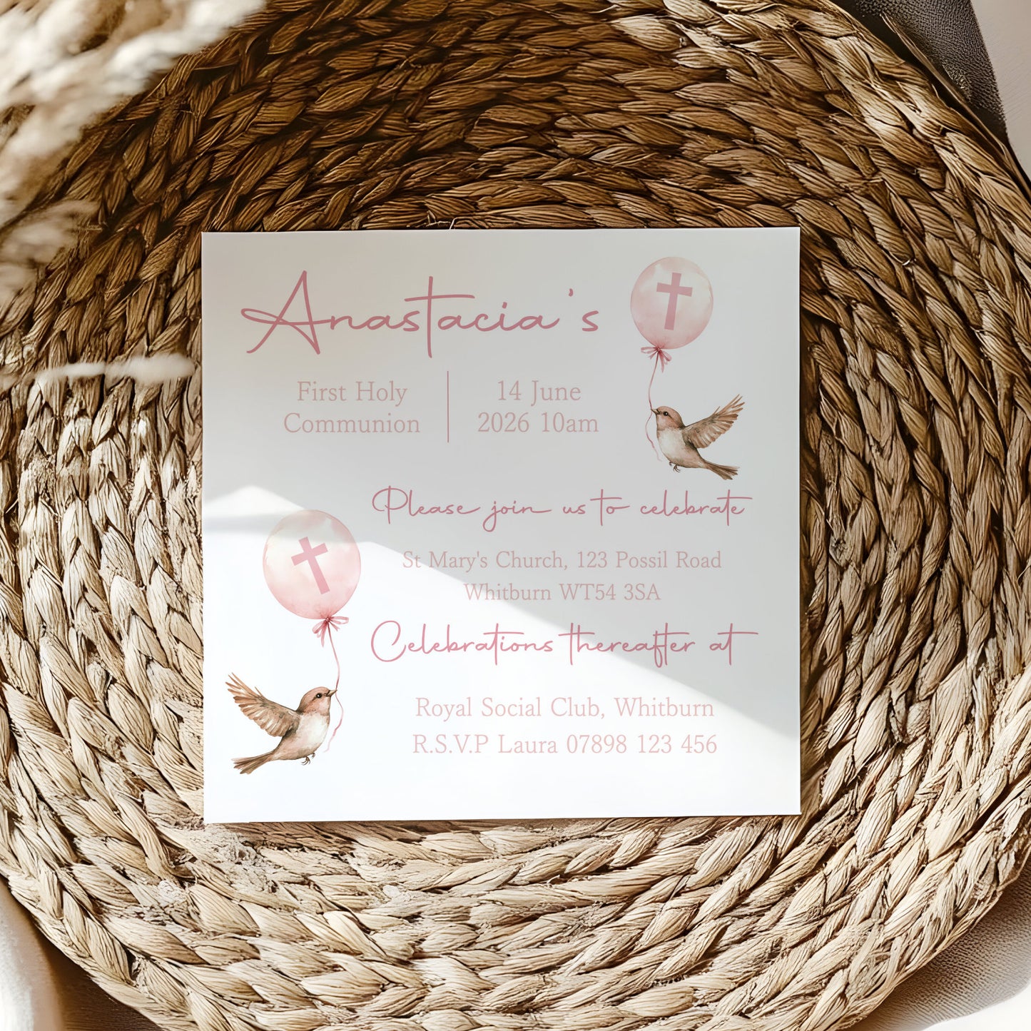 10 First Holy Communion Invitations Personalised