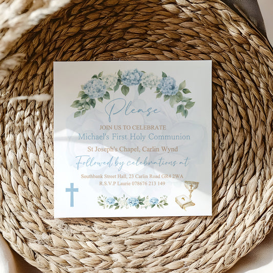 10 First Holy Communion Invitations Personalised