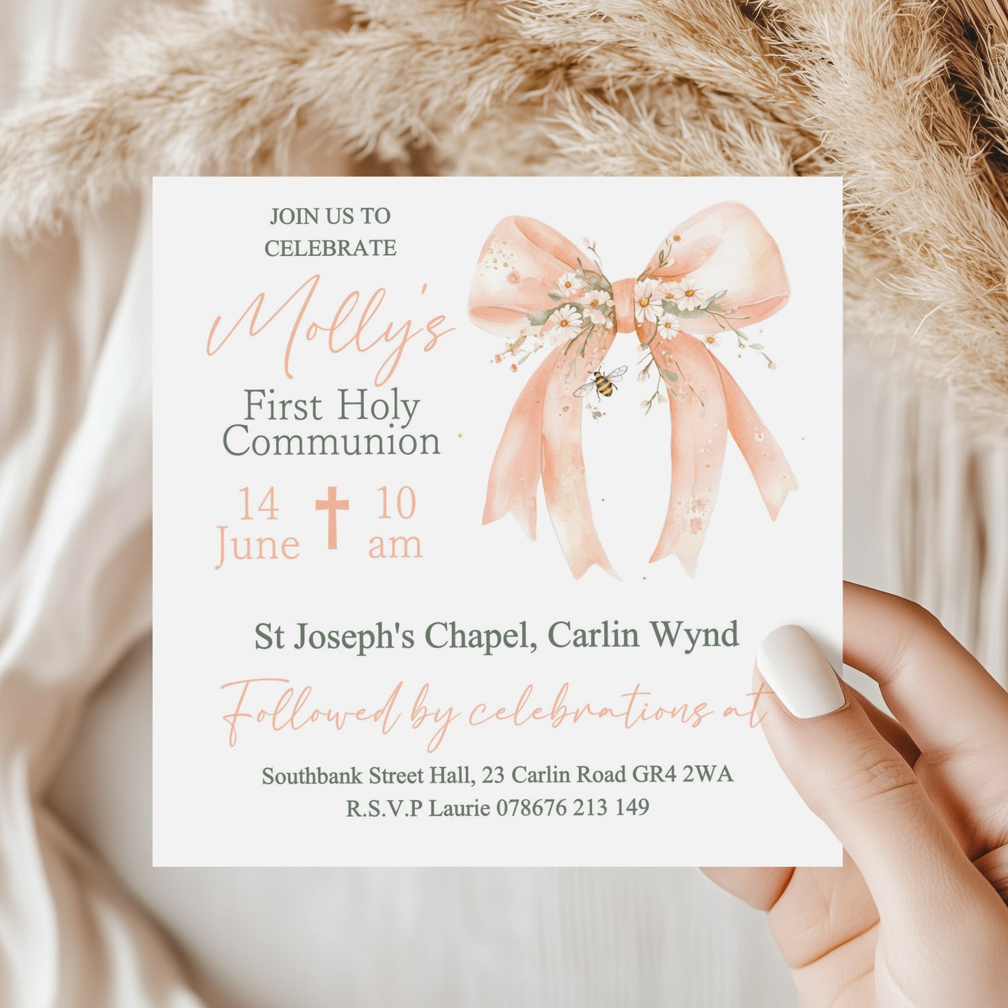 10 First Holy Communion Invitations Personalised