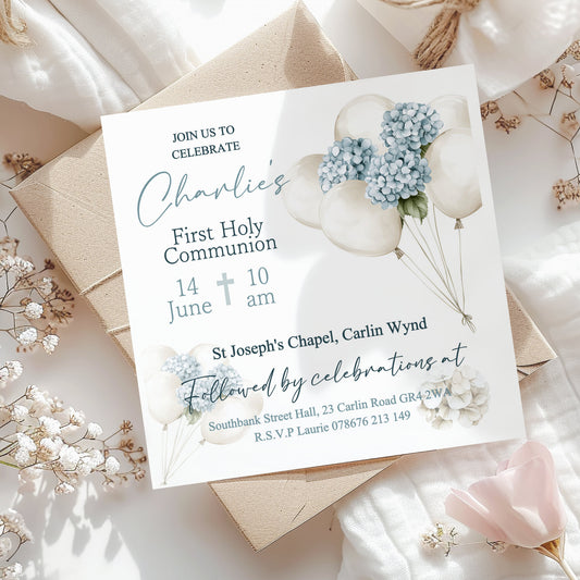 10 First Holy Communion Invitations Personalised