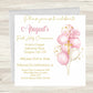 First Holy Communion Invitations Pink Balloons