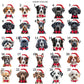 personalised christmas santa sack for dogs, red drawstring bag, with your dogs name on the front.  Perfect for dog lovers