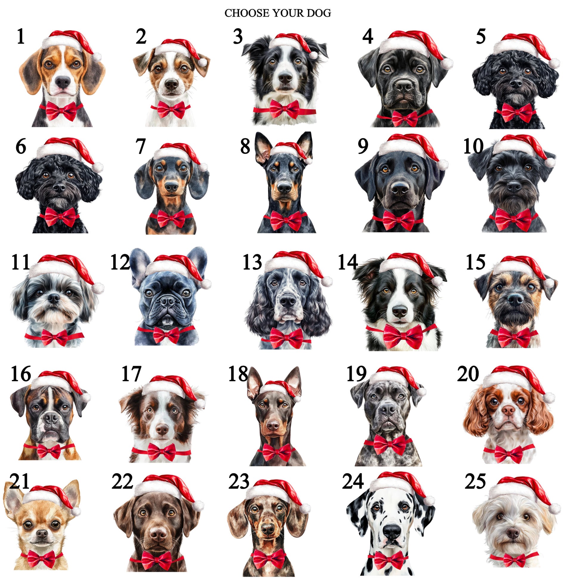 personalised christmas santa sack for dogs, red drawstring bag, with your dogs name on the front.  Perfect for dog lovers