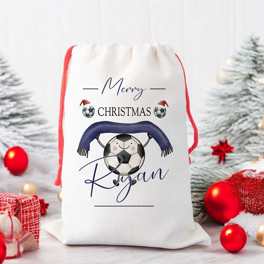 Personalised Santa Sack, Football Lover, Footie Gift Sack for Kids or Adults