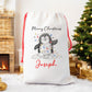 Personalised Santa Sack, Penguin Gift Sack for Kids or Adults