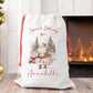 Personalised Christmas Santa Gift Sack – Rustic Santa Design  – Custom Name Christmas Sack