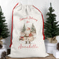 Personalised Christmas Santa Gift Sack – Rustic Santa Design  – Custom Name Christmas Sack