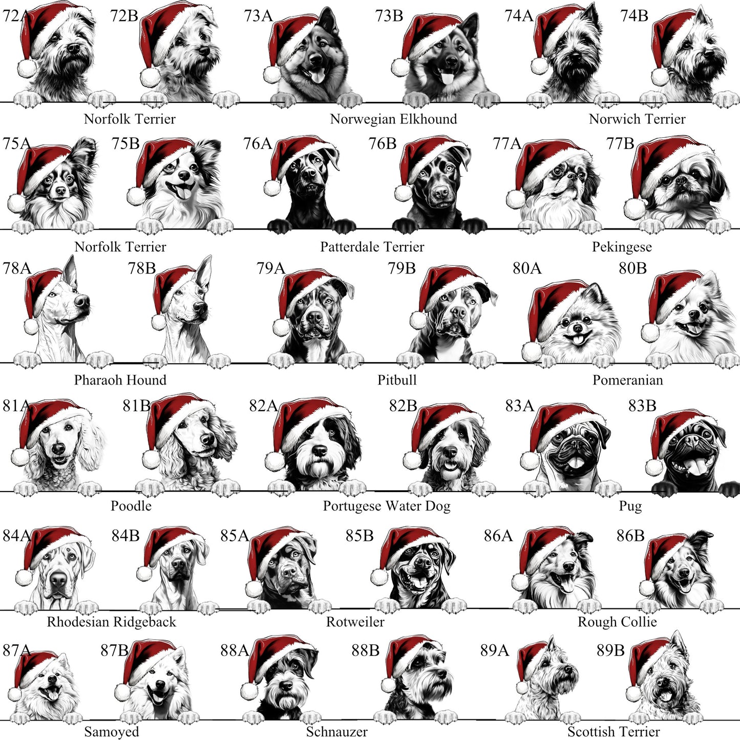 Personalied Christmas Dog Wrapping Paper, Pet Custom Paper, 100 Breeds