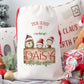 Personalised Santa Sack, Gift Sack for Kids Cute Hedgehog