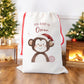 Personalised Santa Sack, Gift Sack for Kids or Adults, Monkey