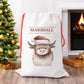 Personalised Santa Sack, Gift Sack for Kids or Adults, Highland Cow