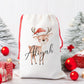 Personalised Santa Sack, Gift Sack for Kids or Adults, Reindeer