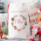 Personalised Christmas Santa Gift Sack – Pink Horse Design – Custom Name Christmas Sack for Girls & Pony Lovers