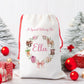 Personalised Christmas Santa Gift Sack – Pink Horse Design – Custom Name Christmas Sack for Girls & Pony Lovers