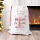Personalised Christmas Santa Gift Sack – Pink Horse Carousel Design – Custom Name Christmas Sack for Girls & Pony Lovers
