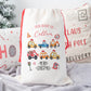 Personalised Christmas Santa Gift Sack – Transport Design with Cars, Trucks, Lorry – Custom Name Christmas Sack for Kids