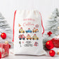 Personalised Christmas Santa Gift Sack – Transport Design with Cars, Trucks, Lorry – Custom Name Christmas Sack for Kids
