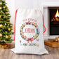Personalised Christmas Santa Gift Sack – Transport Design with Cars, Trucks, Lorry – Custom Name Christmas Sack for Kids