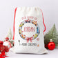 Personalised Christmas Santa Gift Sack – Transport Design with Cars, Trucks, Lorry – Custom Name Christmas Sack for Kids