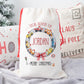 Personalised Christmas Santa Gift Sack – Transport Design with Cars, Trucks, Lorry – Custom Name Christmas Sack for Kids