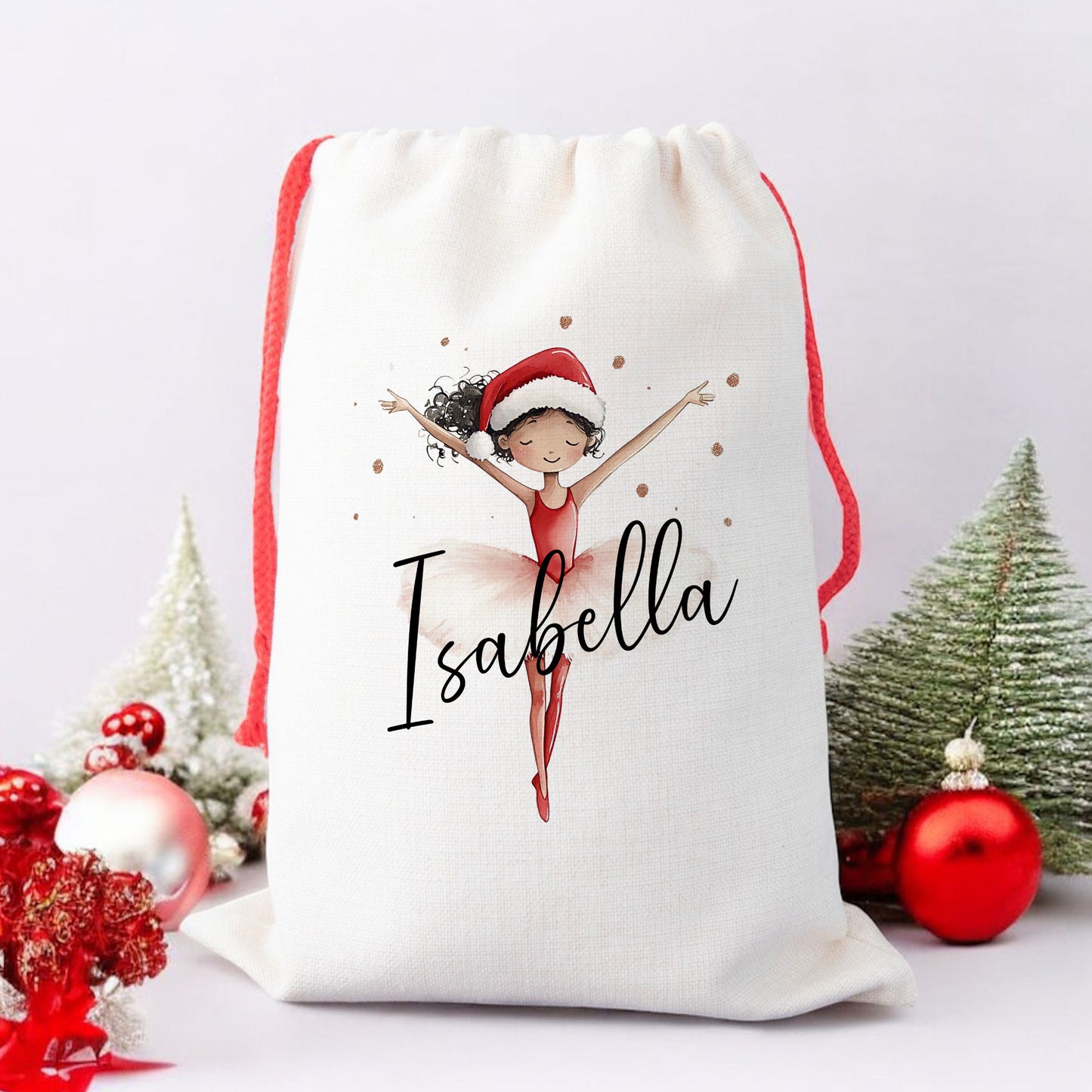 Personalised Santa Sack, Gift Sack for Kids or Adults, Ballerina