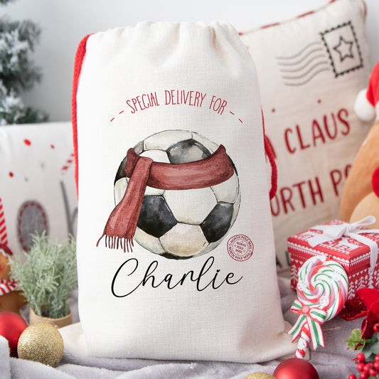 Personalised Santa Sack, Gift Sack for Kids or Adults, Football