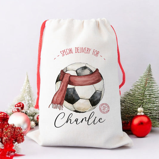 Personalised Santa Sack, Gift Sack for Kids or Adults, Football