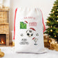 Personalised Christmas Santa Gift Sack – Football Design with Pitch, Trophy & Ball – Custom Name Christmas Sack for Kids