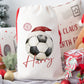 Personalised Christmas Santa Gift Sack – Football Design  – Custom Name Christmas Sack