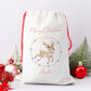 Personalised Christmas Santa Gift Sack – Reindeer Design  – Custom Name Christmas Sack Red, Pink, Green