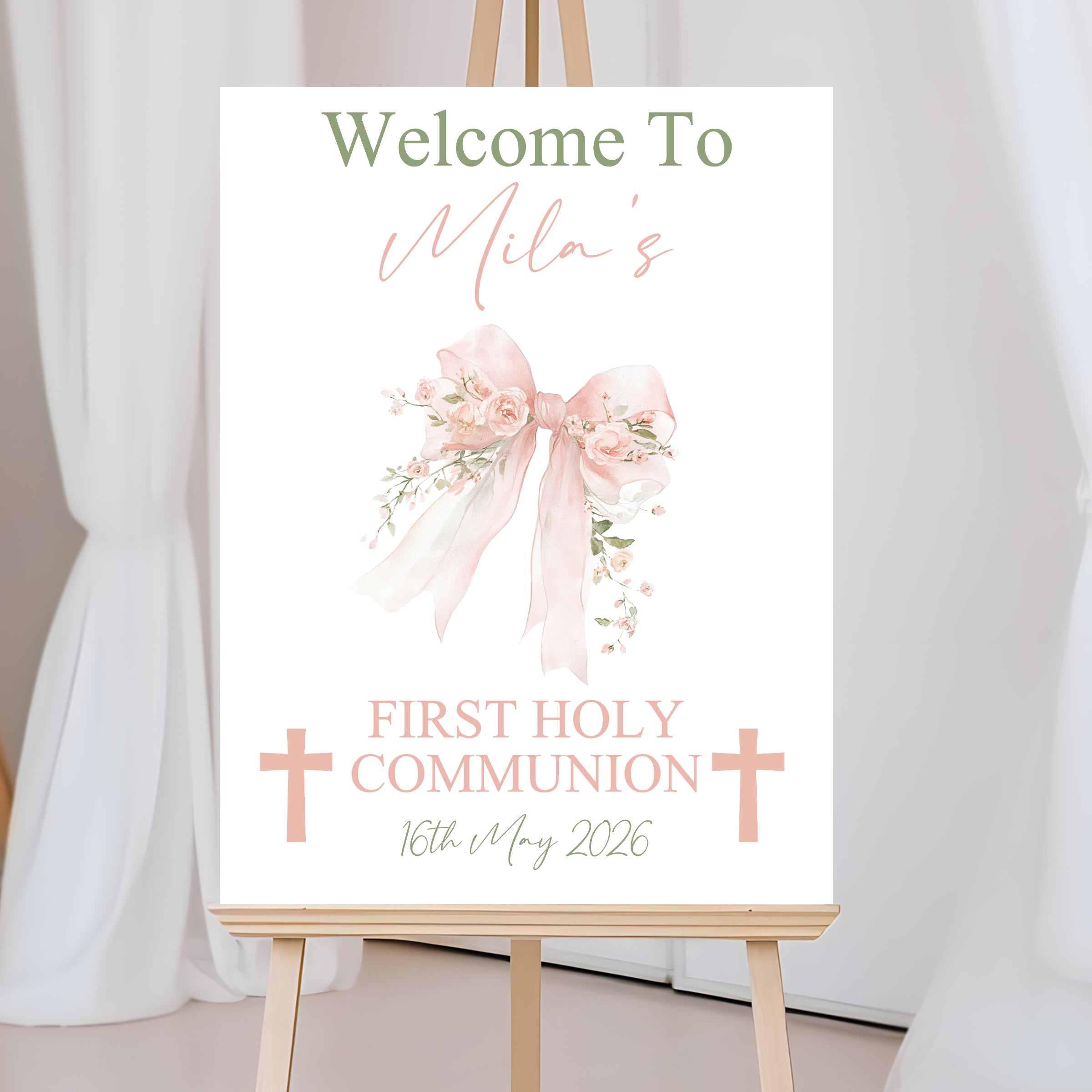 Personalised Communion Welcome Sign – Party Decor – Blossom Lane Cards ...