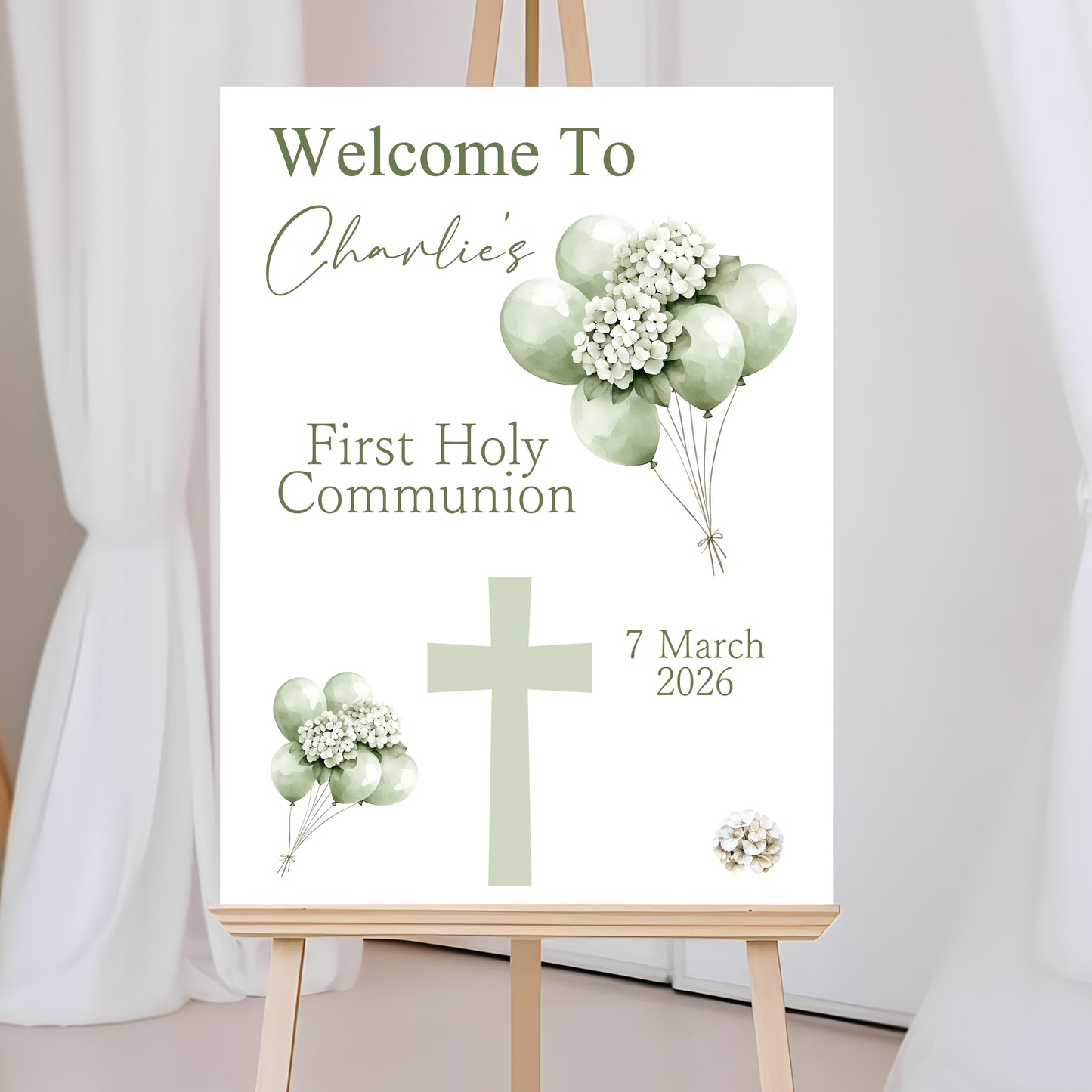 First Holy Communion Welcome Sign, Personalised Party Decor