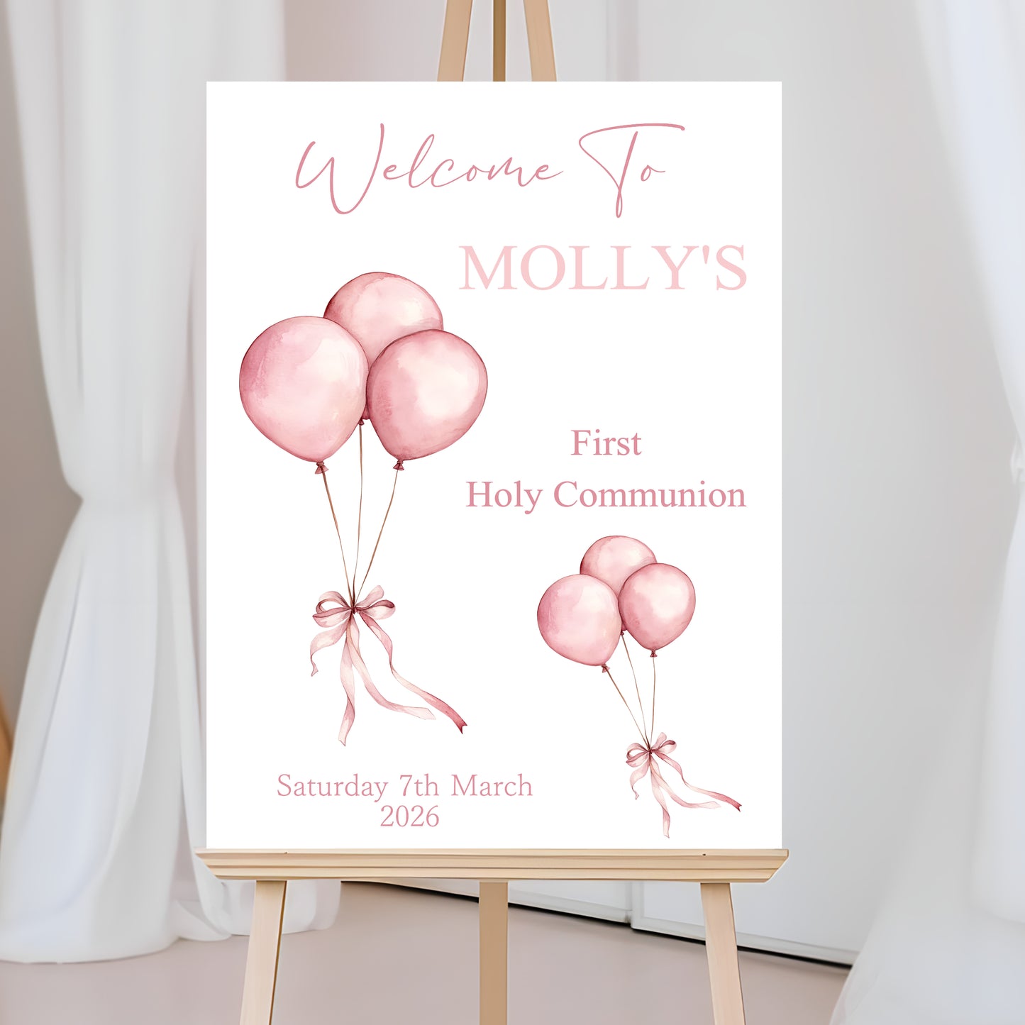 First Holy Communion Welcome Sign, Personalised Party Decor