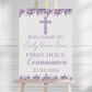 First Holy Communion Welcome Sign, Personalised Party Decor