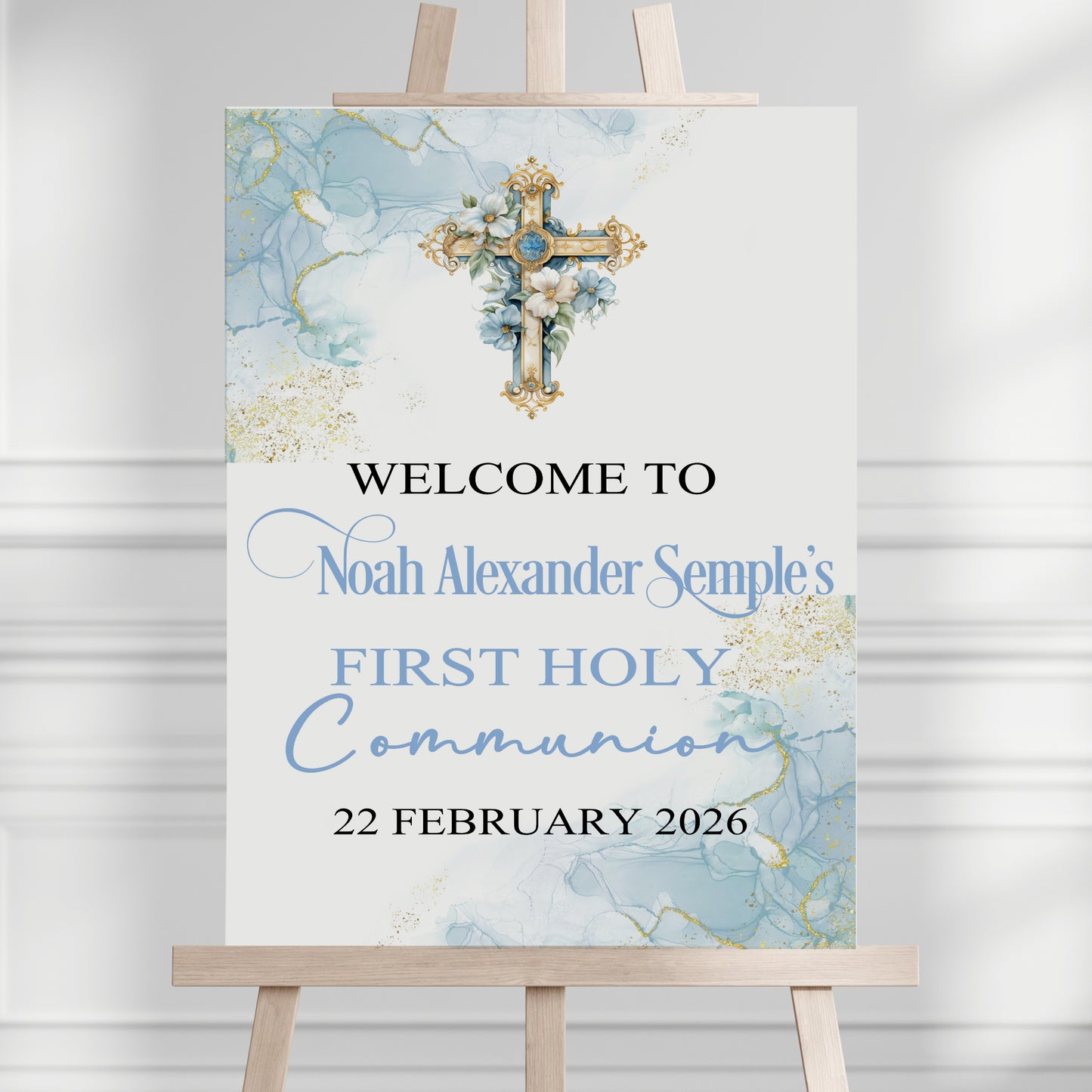 First Holy Communion Welcome Sign, Personalised Party Decor