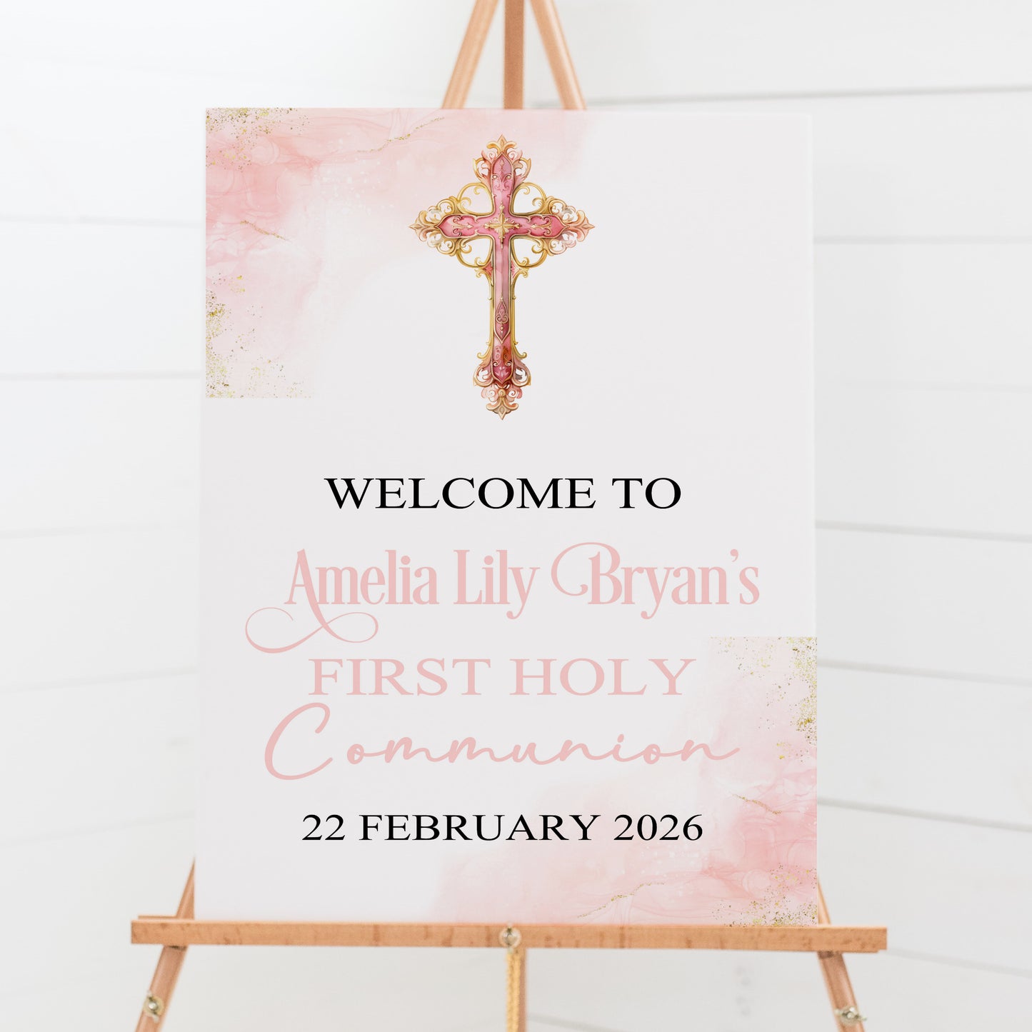 First Holy Communion Welcome Sign, Personalised Party Decor