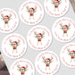Christmas Stickers for Children's Gift Wrapping, Personalised With Name - Reindeer